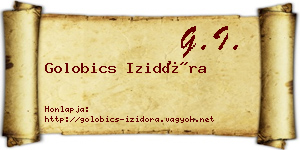 Golobics Izidóra névjegykártya